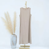 Fashion Silky Inside dress Muslim Dresses Sleeveless