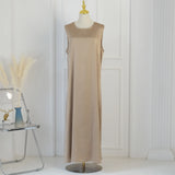 Fashion Silky Inside dress Muslim Dresses Sleeveless