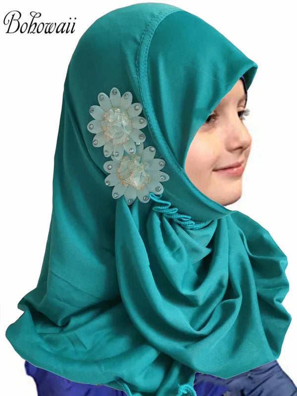 BOHOWAII Instant Hijabs for Muslim Girl 2-7years Turbans