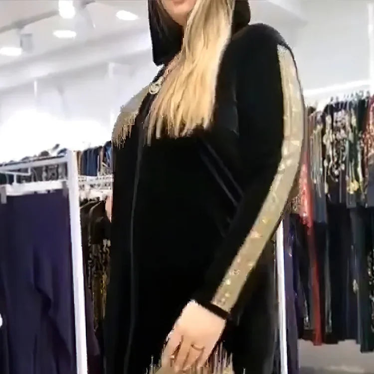 Long Sleeved Hooded Muslim Dress