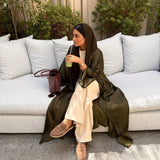 Eid Muslim Abaya for Women Cardigan Robe Jalabiya