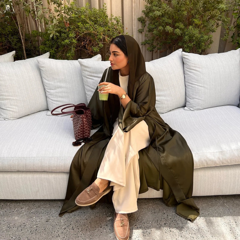 Eid Muslim Abaya for Women Cardigan Robe Jalabiya