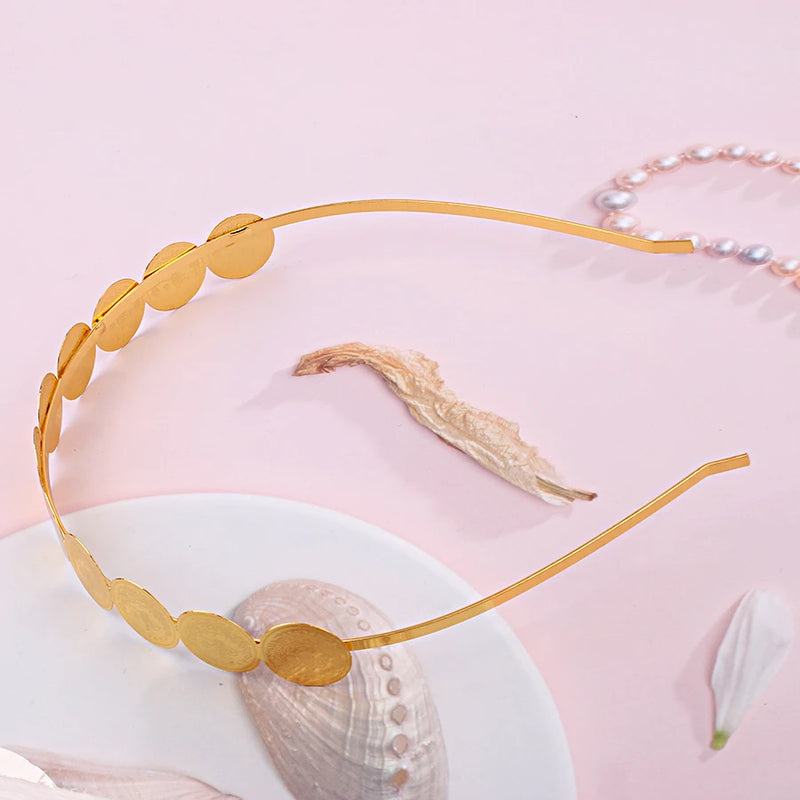 Arabic Coin Head Piece for Wedding Gold Plated Hair Clip Ethnic Diademas Para El Pelo Mujer Middle East  Fashion Metal Hairwear
