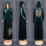 Long Sleeved Hooded Muslim Dress