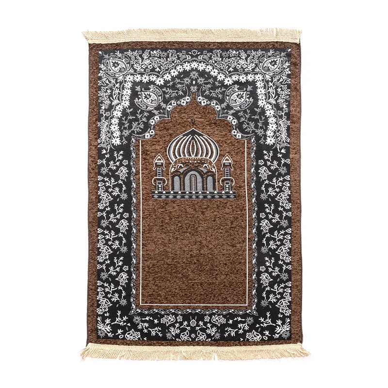 Women Men Muslim Prayer Rug Worship Kneel Printed Floor