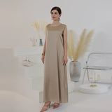 Fashion Silky Inside dress Muslim Dresses Sleeveless