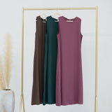 Fashion Silky Inside dress Muslim Dresses Sleeveless