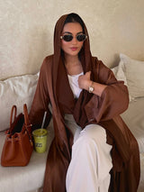 Eid Muslim Abaya for Women Cardigan Robe Jalabiya