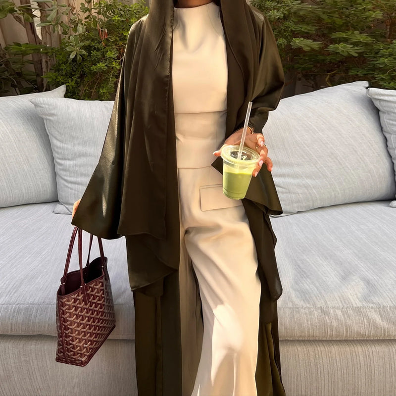 Eid Muslim Abaya for Women Cardigan Robe Jalabiya