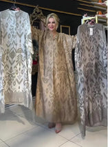 Ramadan Eid Muslim Women Print Dress Jalabiya Arabic