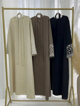 Linen Flower Embroidered Abaya 2024 Luxury
