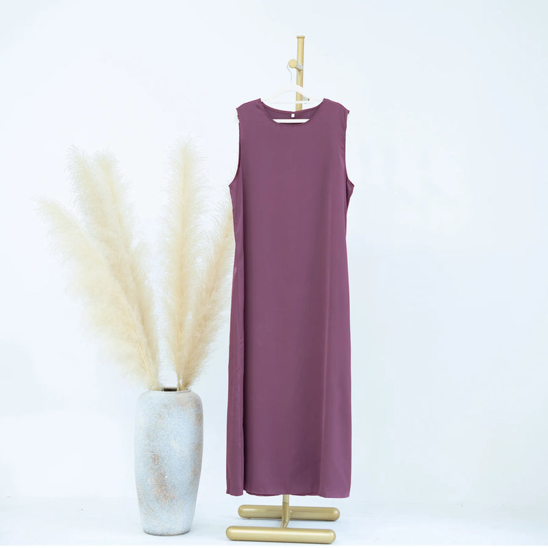 Fashion Silky Inside dress Muslim Dresses Sleeveless