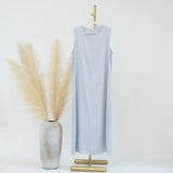Fashion Silky Inside dress Muslim Dresses Sleeveless