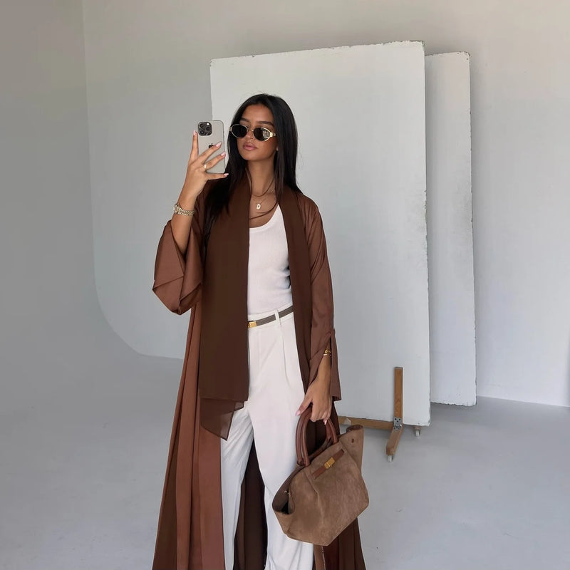 Eid Muslim Abaya for Women Cardigan Robe Jalabiya