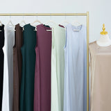 Fashion Silky Inside dress Muslim Dresses Sleeveless