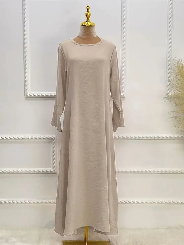 Abaya Muslim Kaftan with Pockets for Women