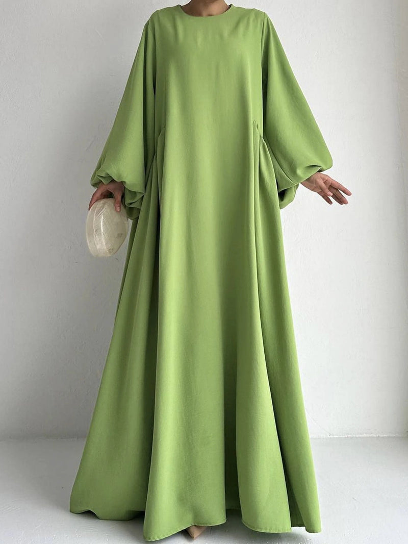 Abaya Ramadan Solid Bishop Sleeve Kebaya