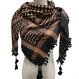 Y3NE Fringed Arab Scarf Shemagh Head Wrap Arabian Desert Headscarf Ethnic Headwear