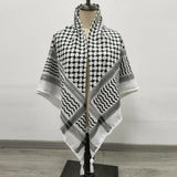 Y3NE Fringed Arab Scarf Shemagh Head Wrap Arabian Desert Headscarf Ethnic Headwear