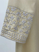 Linen Flower Embroidered Abaya 2024 Luxury