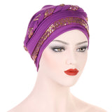 Women Fashion Braid Hijabs Muslim Turban Elegant