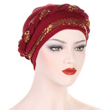 Women Fashion Braid Hijabs Muslim Turban Elegant