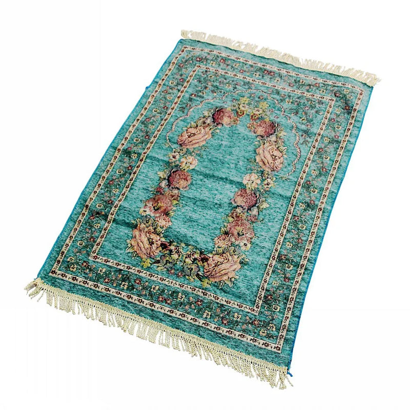 Muslim Worship Mat Prayer Rugs Chenille Cotton Islamic